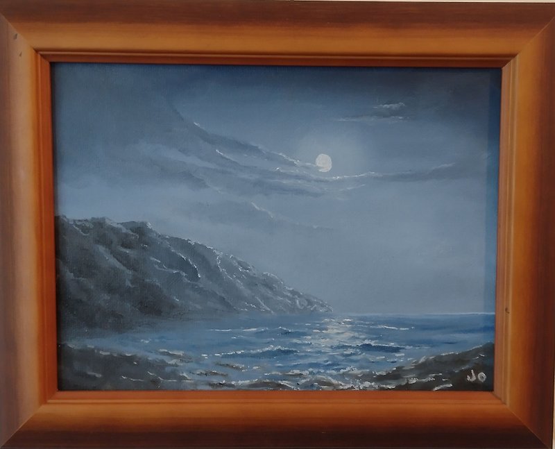The silence of the moonlit night and the view of the sea - 海報/掛畫/掛布 - 其他材質 