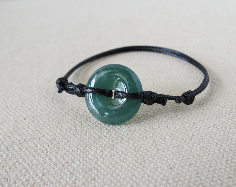 [Peace and good luck] Ping An Jade Korean Wax Thread Bracelet*AA17*Lucky and safe - สร้อยข้อมือ - เครื่องเพชรพลอย หลากหลายสี