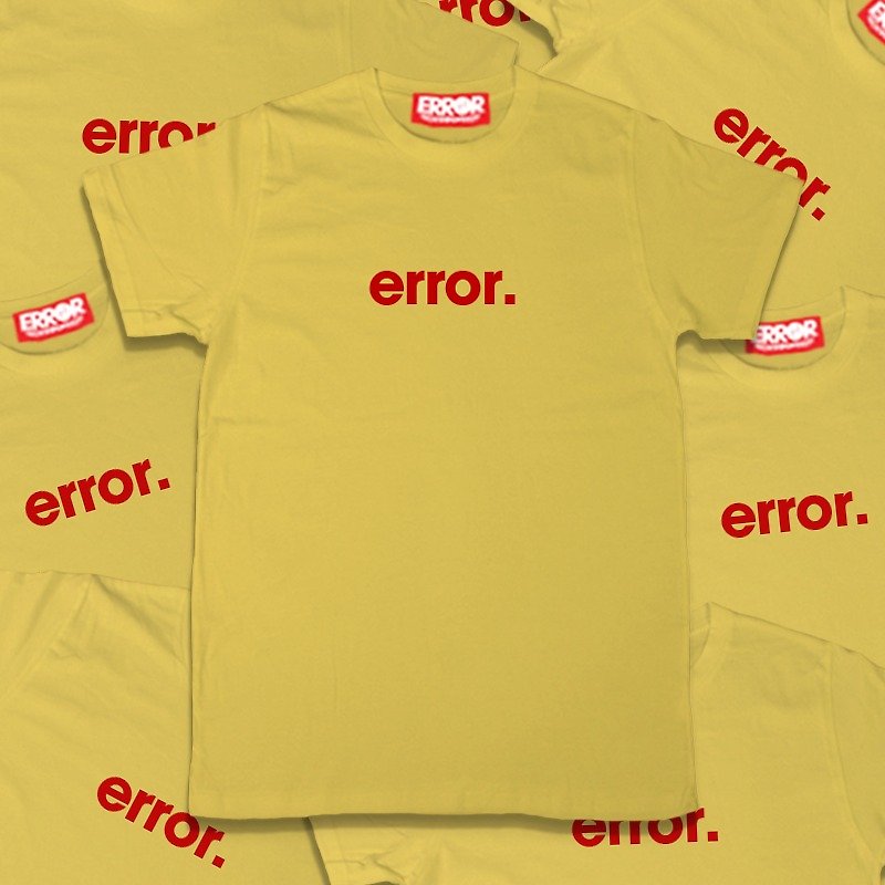 Basic Error Tee Yellow - 男 T 恤 - 棉．麻 黃色
