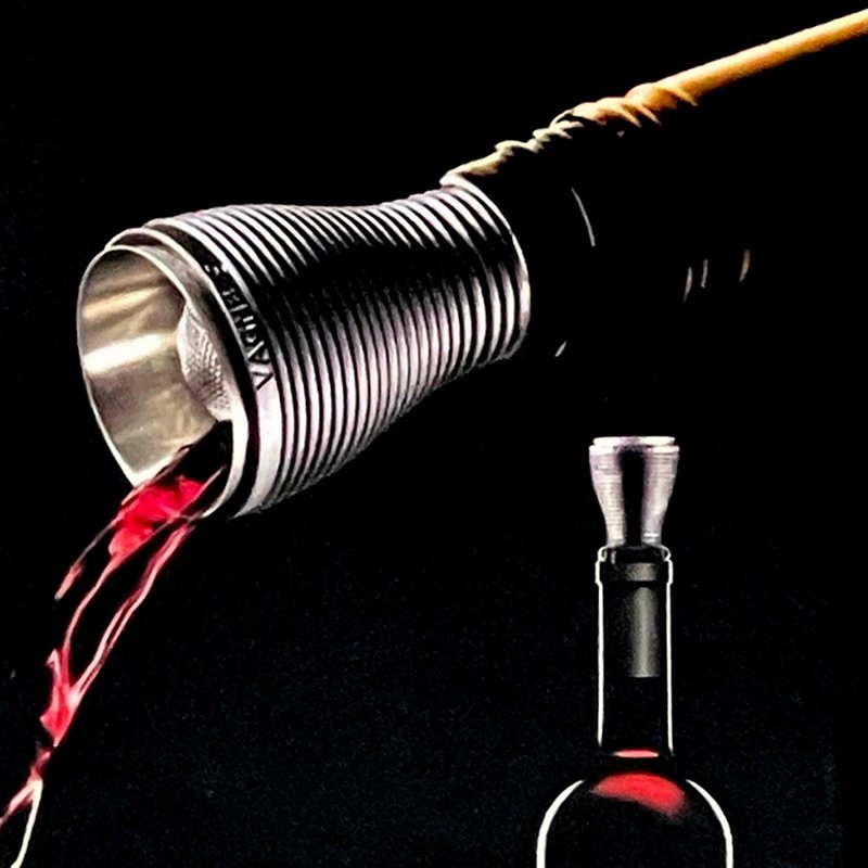 VAGNBYS 五合一醒酒注酒器 限量送隨身收納袋 - 酒杯/酒器 - 不鏽鋼 黑色