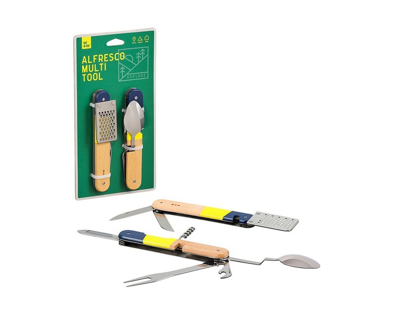 【Gentlemen's Hardware】9合1不銹鋼Alfresco多功能工具 - 露營用品 - 不鏽鋼 黃色