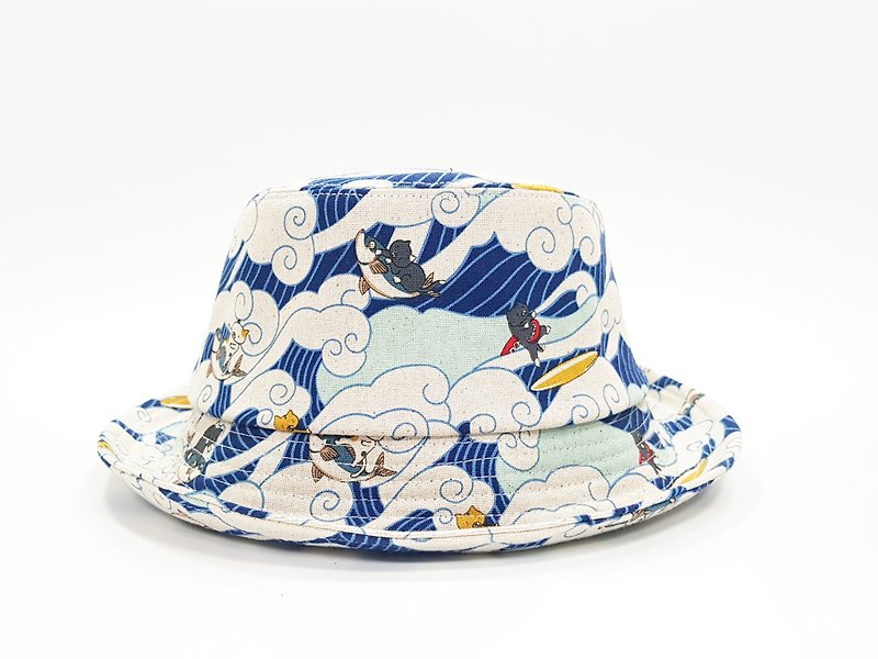 HiGh MaLi Classic Fisherman Hat - Surf Cat #日风#街文青#Shade - หมวก - ผ้าฝ้าย/ผ้าลินิน หลากหลายสี