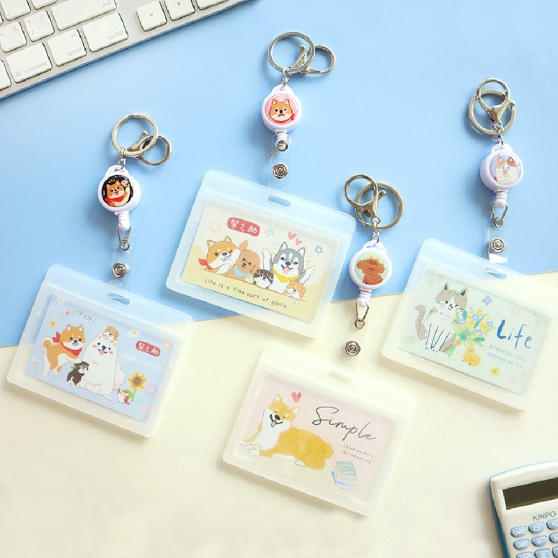 Horizontal telescopic ID card holder set (4 pictures) - ที่ใส่บัตรคล้องคอ - พลาสติก 