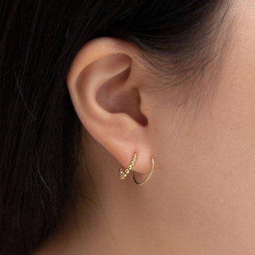 Olivia Yao Jewellery 雙層金色純銀耳環