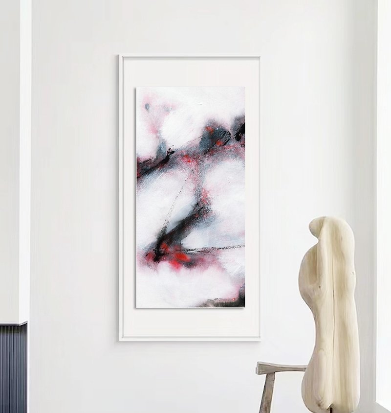 玄關走廊空間抽象畫 天地一石系列限量授權藝術家 Sun Lin - 海報/掛畫/掛布 - 其他材質 紅色