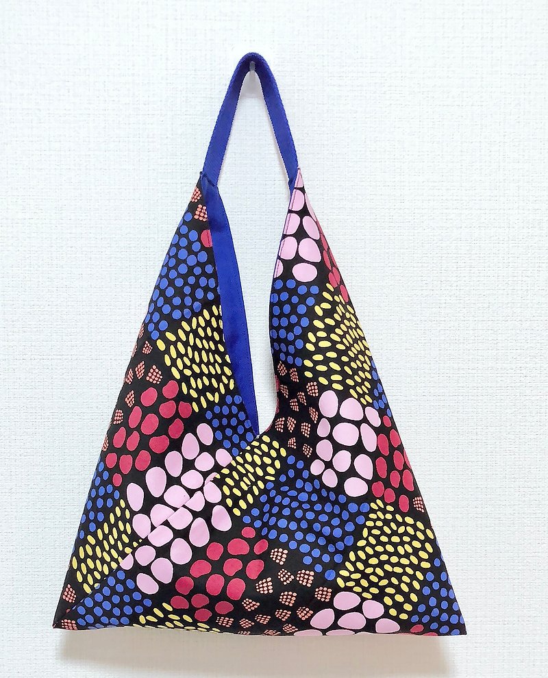 2019 spring color dumpling-shaped handbag/imported cloth Nordic pattern-large and small combination - Handbags & Totes - Cotton & Hemp Blue