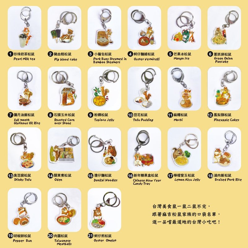 我愛台灣--單面壓克力鑰匙圈|松鼠系列 - 鑰匙圈/鑰匙包 - 壓克力 卡其色