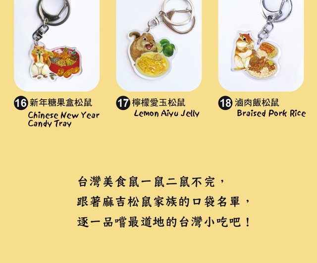 台湾大好き～片面アクリルキーホルダー｜リスシリーズ - ショップ