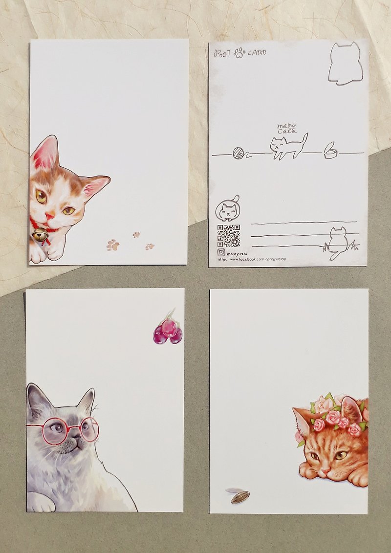 Meow's daily postcard - การ์ด/โปสการ์ด - กระดาษ หลากหลายสี