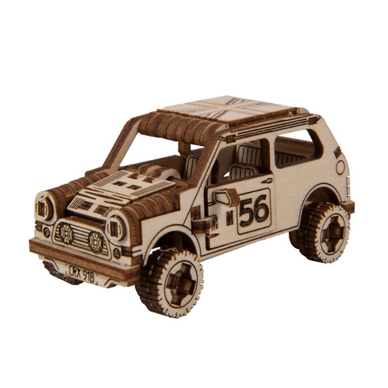 WOODEN CITY - Rally Car 1 / 3D Model - งานไม้/ไม้ไผ่/ตัดกระดาษ - ไม้ สีกากี