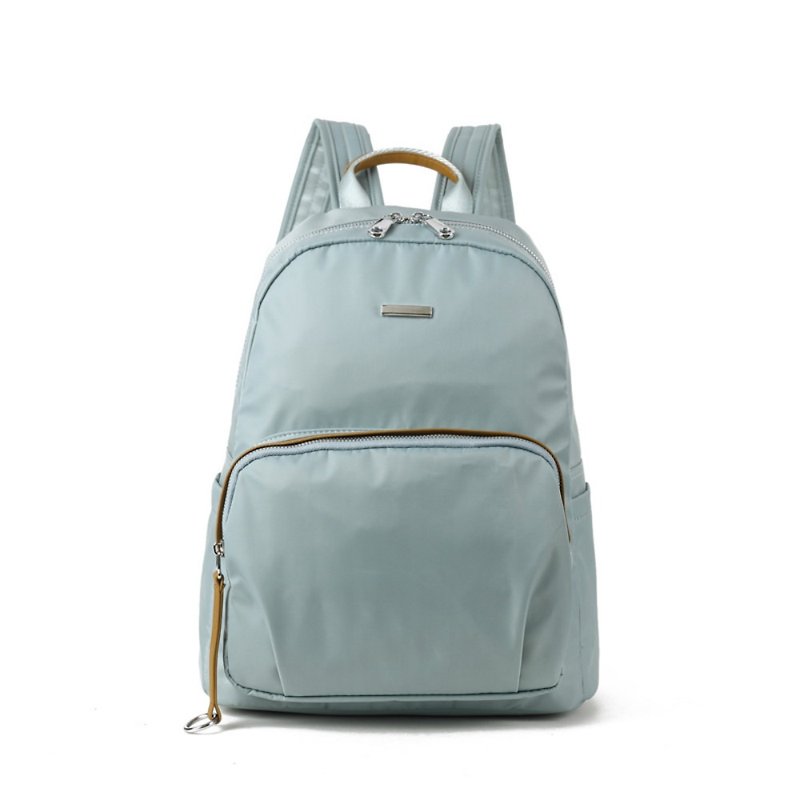 Waterproof light blue nylon cowhide backpack/travel backpack/student schoolbag unisex - กระเป๋าเป้สะพายหลัง - วัสดุกันนำ้ สีน้ำเงิน