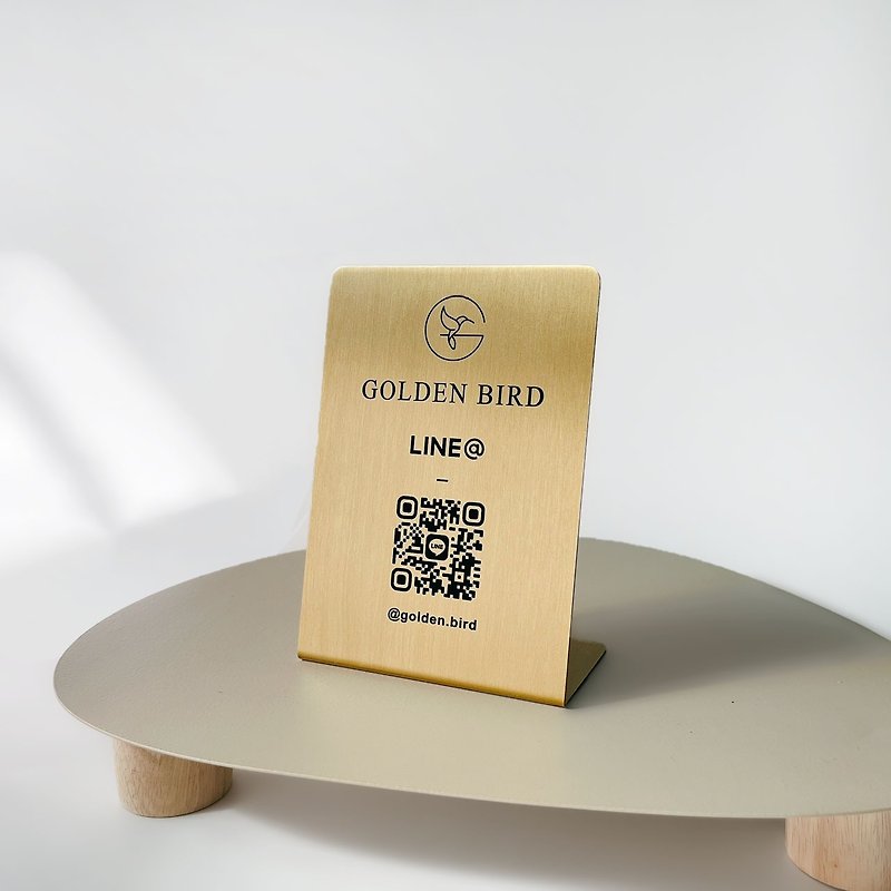 Customized cashier stand Bronze stand non-electroplated QRcode counter sign FB Facebook promotion - Other - Copper & Brass 