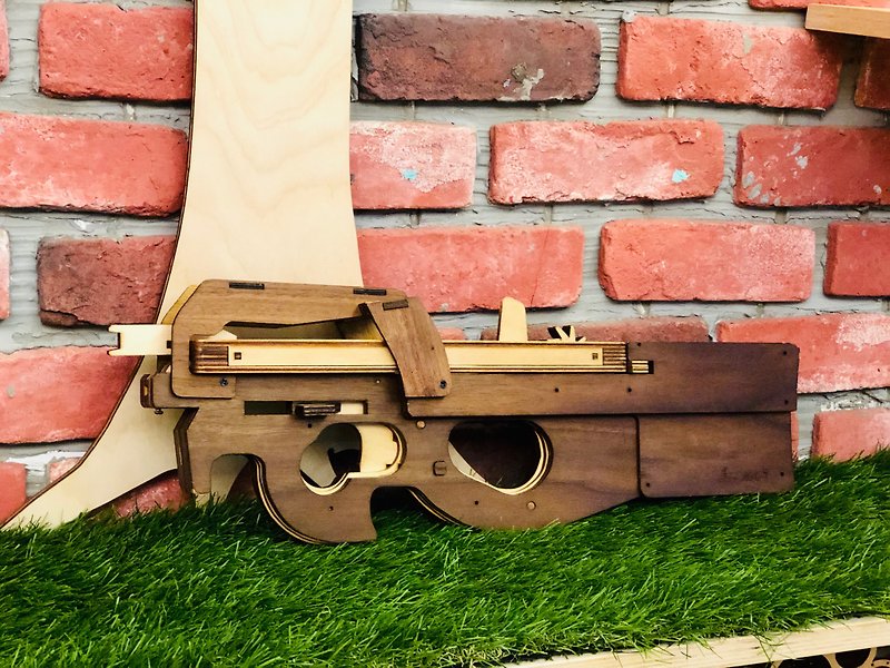 22-shot FM90 wooden rubber band submachine gun operation experience, one person in a class - Woodworking / Bamboo Craft  - Wood 