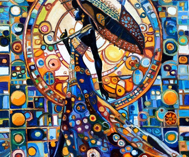 ひつじ娘 原画 油絵 抽象画 abstract paintings カラフル | - 絵画