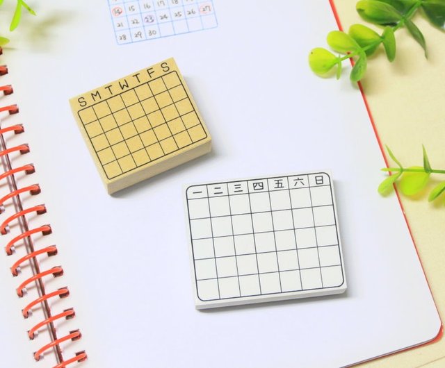 Calendar English Week  Handbook Stamp - Shop Nura Stamp Stamps & Stamp  Pads - Pinkoi