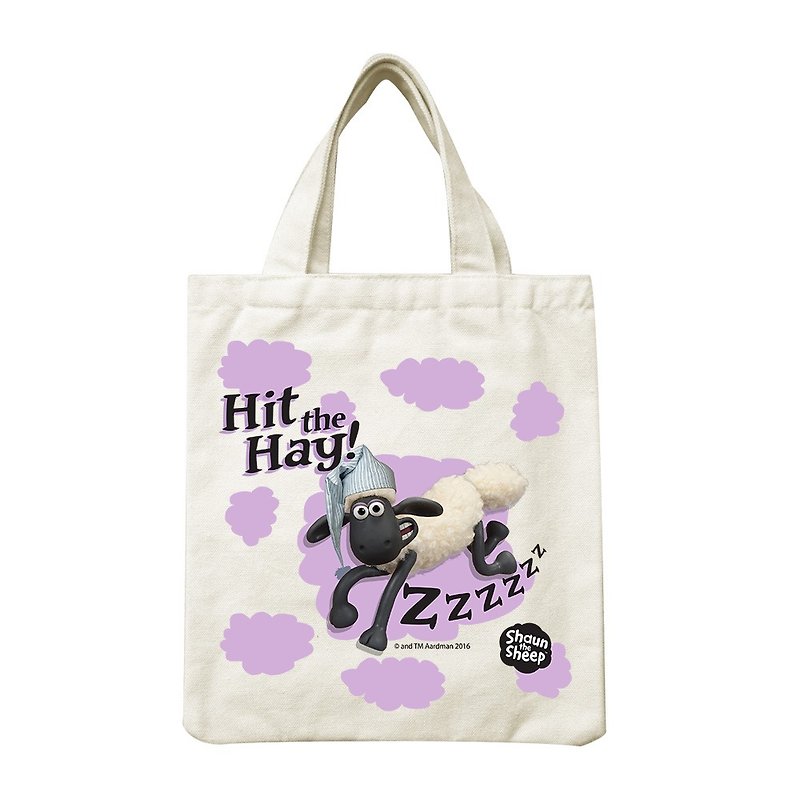 Shaun The Sheep - picnic bag: [ZZ sheep], CA2AI08 - กระเป๋าถือ - ผ้าฝ้าย/ผ้าลินิน สีม่วง
