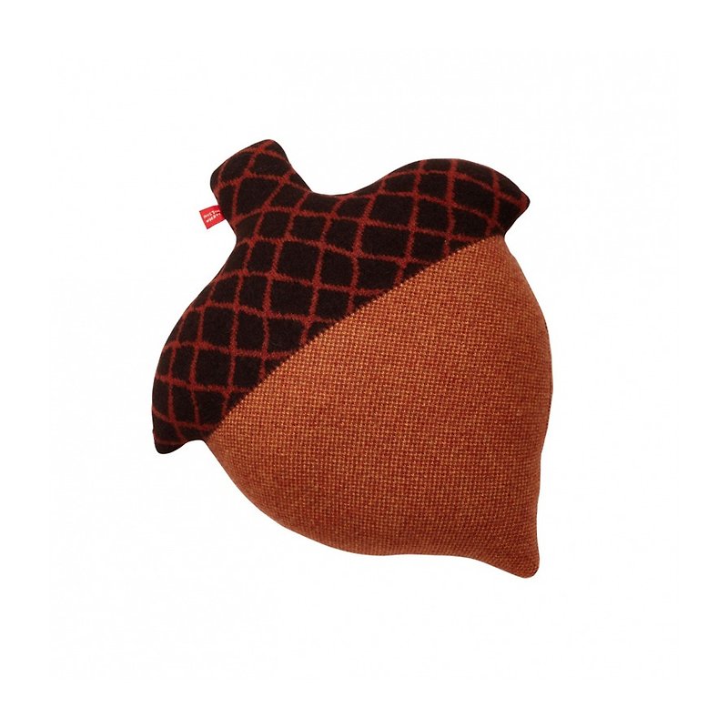 ドングリの純粋な羊毛の枕 - 枕・クッション - ウール ブラウン