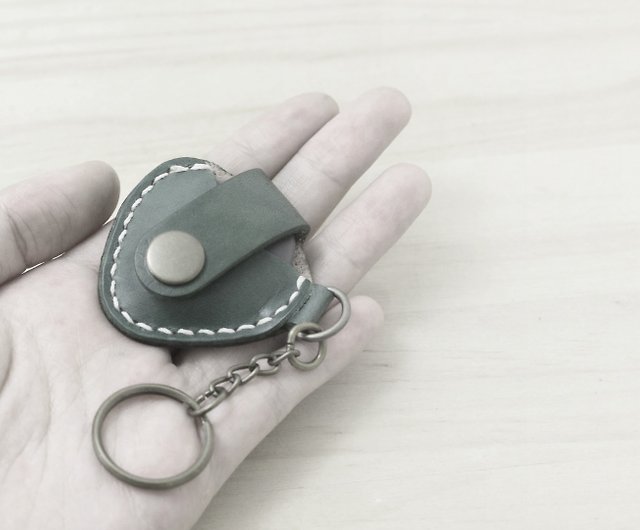 Magnetic buckle chip leather case key ring (can be purchased with printing)  - Shop kulukustudio Keychains - Pinkoi