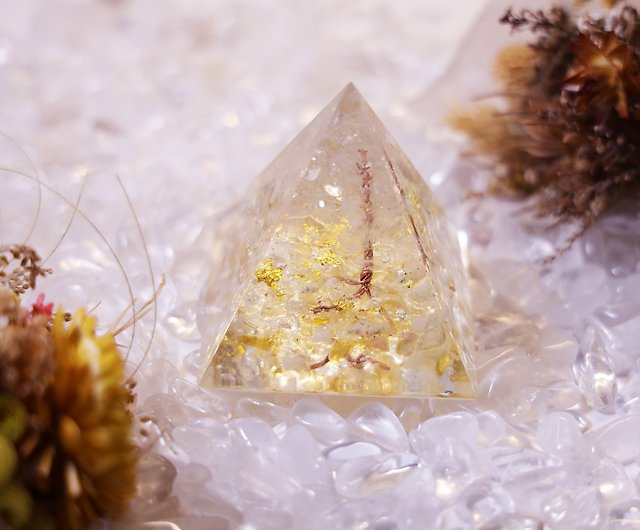 金字塔奧根塔Orgonite奧剛石生命之樹脈輪冥想能量白水晶黃水晶- 設計館 