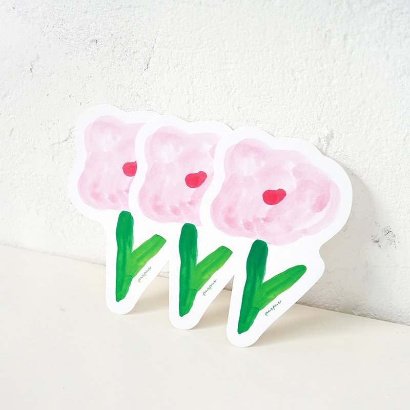 Pink flower shaped postcard - การ์ด/โปสการ์ด - กระดาษ สึชมพู