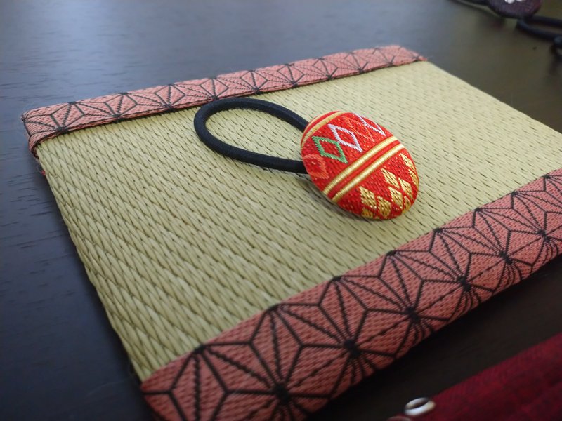 【絢爛】ヘアゴム　髪飾り　日本製　ハンドメイド - 髮夾/髮圈 - 其他材質 紅色