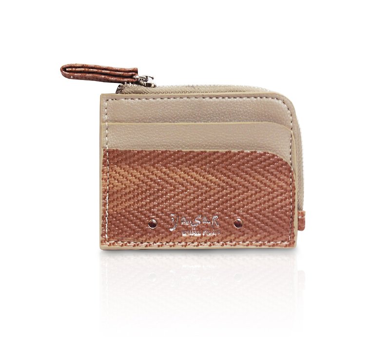Pinkish cream - card holder & coin purse - Coin Purses - Faux Leather Khaki