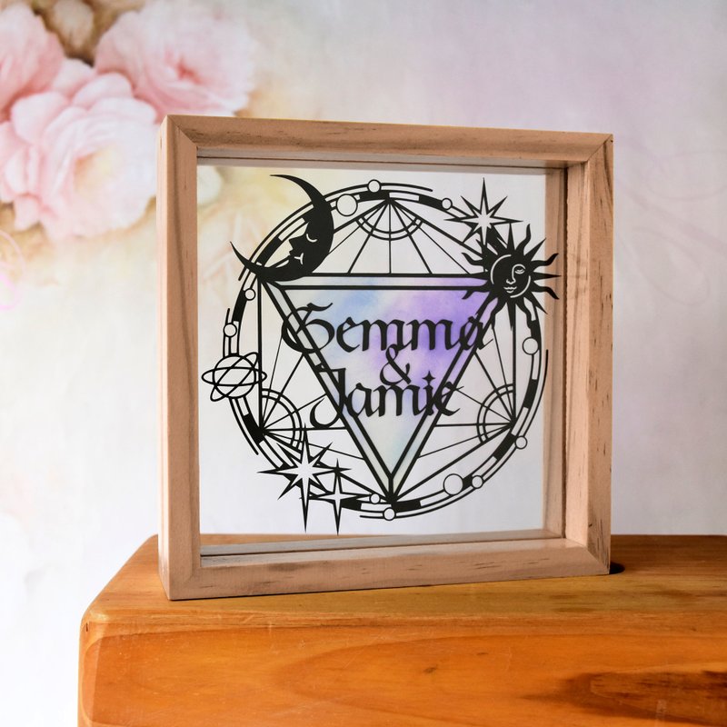 Handmade Paper craft Customized Personalized Frame, Astrolabe Theme - กรอบรูป - กระดาษ สีดำ