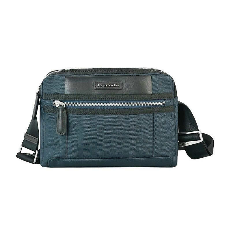 [Valentine's Day Gift/24H Shipping] Men's Horizontal Crossbody Bag (S)-Snapper3.0 Cloth with Leather - Messenger Bags & Sling Bags - Nylon Blue
