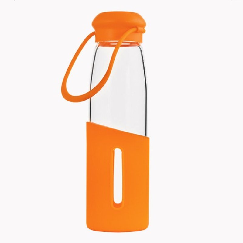 500cc【隨身玻璃水瓶】(橘子色) 健康環保耐熱隨身瓶 - 水壺/水瓶 - 玻璃 橘色