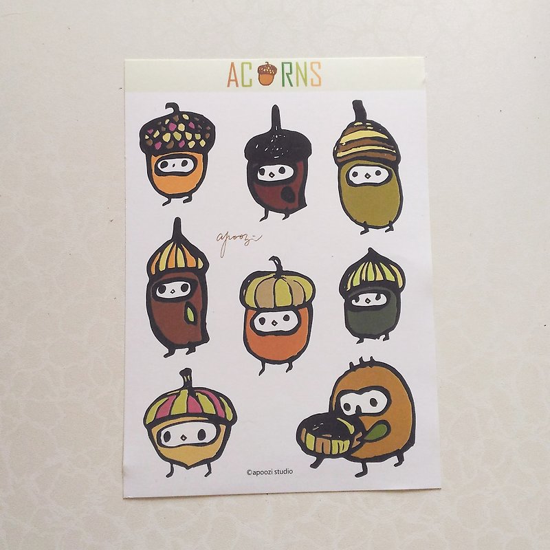 Acorn illustration sticker - Stickers - Paper Khaki