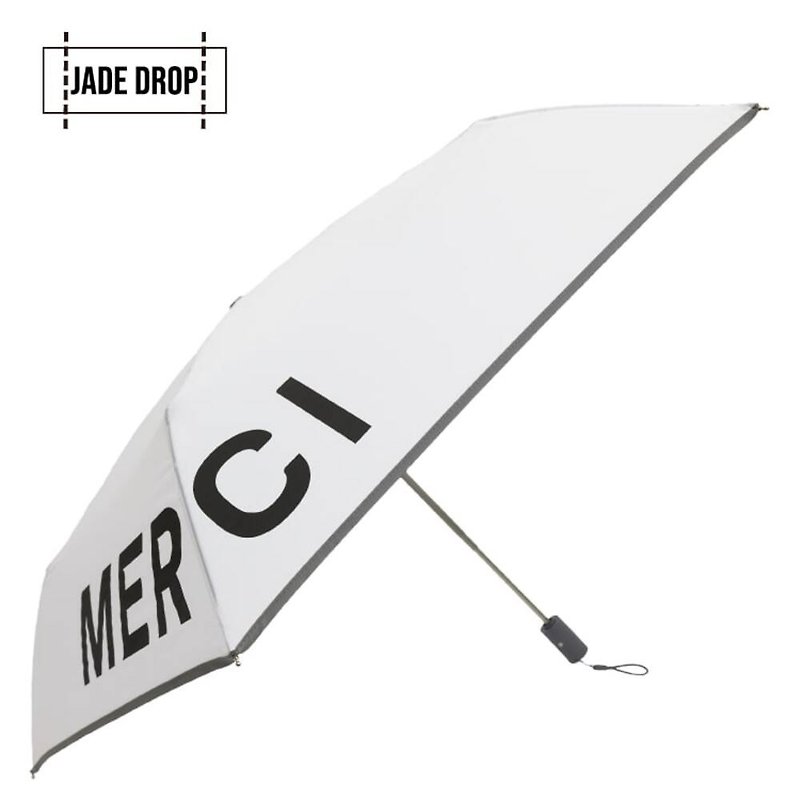 【JD美膚傘】自由巴黎。謝謝 MERCI - 雨傘/雨衣 - 聚酯纖維 白色