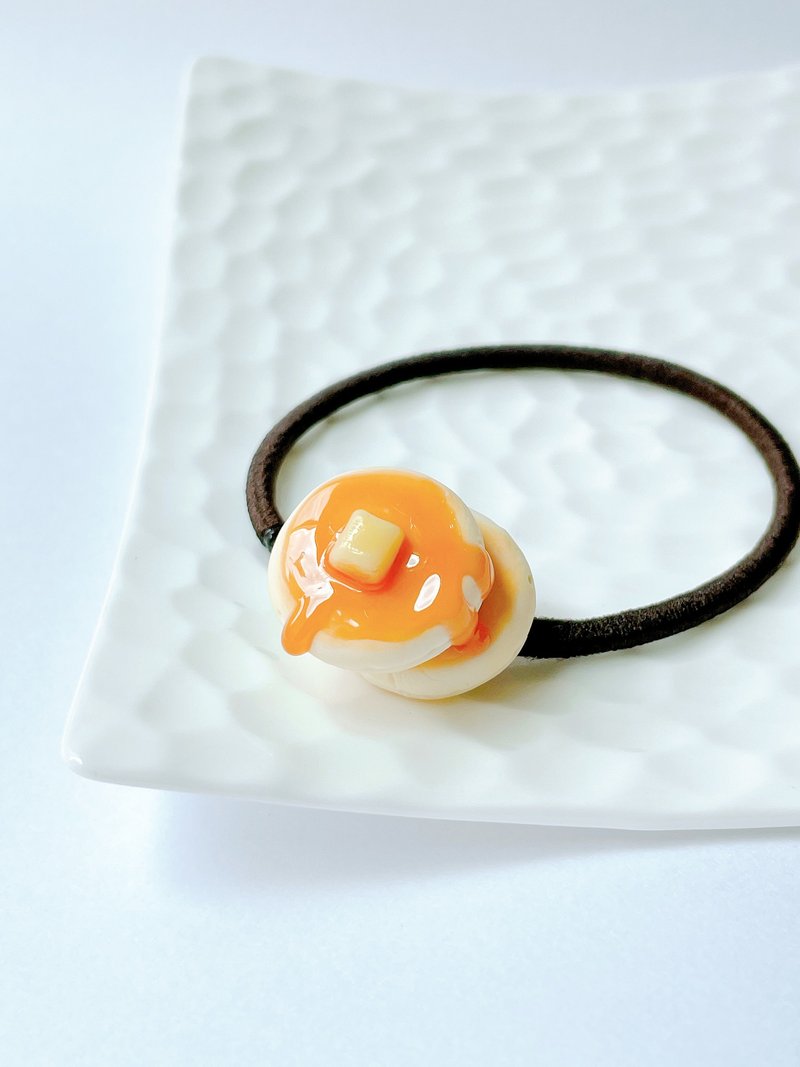 パンケーキのヘアゴム - ヘアアクセサリー - 粘土 オレンジ