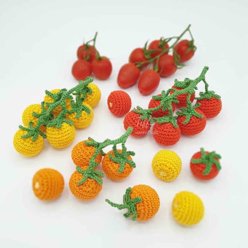 Cherry Tomato | Vine Tomatoes Crochet Play Food Pattern PDF - 手工藝教學/工具書 - 其他材質 