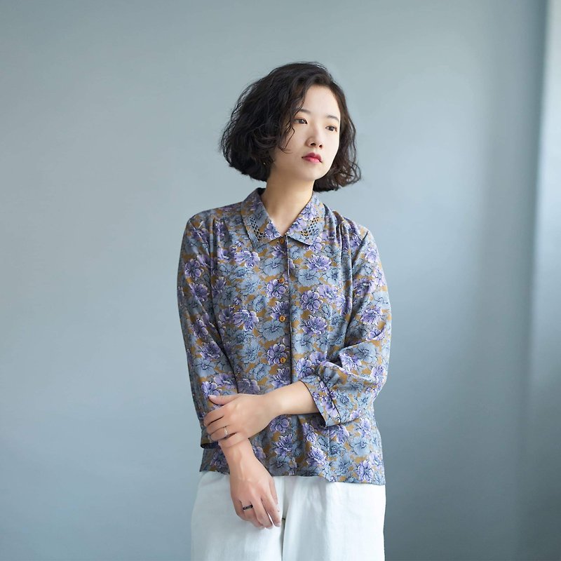 紫金/日本古著襯衫 - 恤衫 - 聚酯纖維 