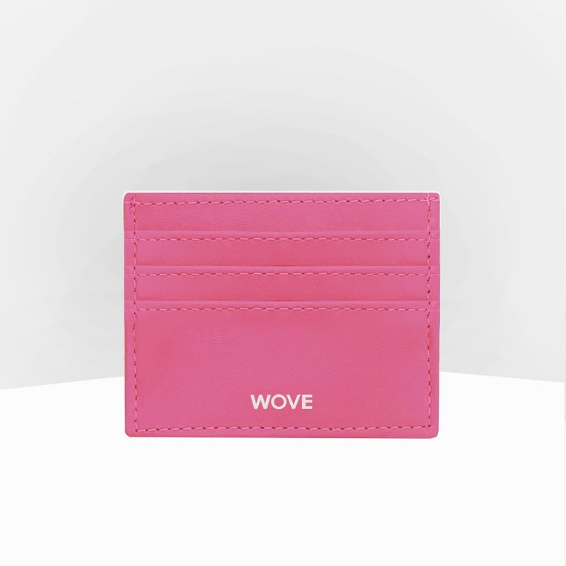 WOVE - Card Holder สีชมพู Fuchsia กระเป๋าใส่บัตร มีช่องกลาง ใส่แบงค์พันพับได้ - อื่นๆ - หนังเทียม สึชมพู