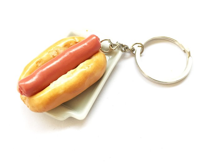 Hotdog Keychain | Zazzle