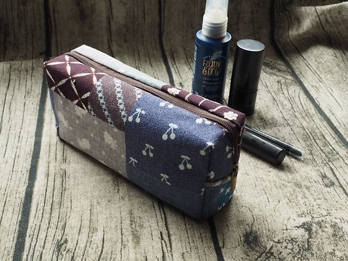 sunflowercorsage 英國製作 手工縫製 和風拼布化妝袋小物包收納袋筆袋