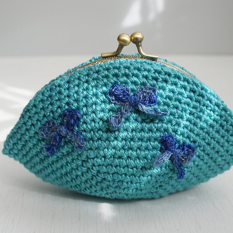 Ba-ba handmade Crochet pouch No.C1185 - Toiletry Bags & Pouches - Other Materials Green