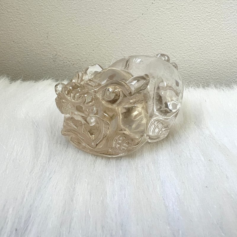 White crystal Pixiu | Crystal | Crystal Pixiu | Crystal ornaments - ของวางตกแต่ง - คริสตัล สีใส