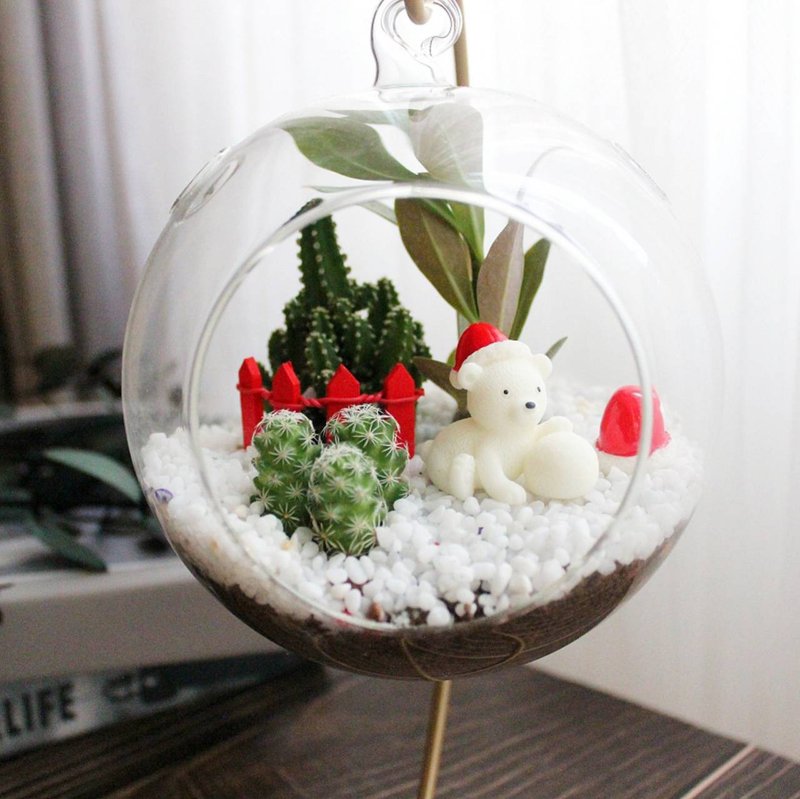 [Christmas Exclusive - Taichung Center] Homemade after get off work | Christmas succulent glass balls in the snow - จัดดอกไม้/ต้นไม้ - พืช/ดอกไม้ 