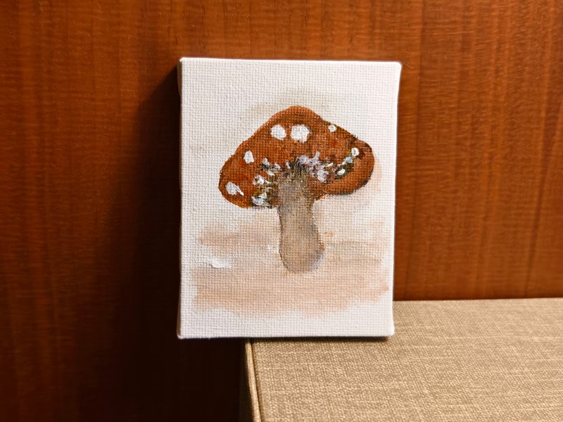 蘑菇/迷你掛畫/壓克力水彩畫/裝飾畫/無框畫 - 海報/掛畫/掛布 - 棉．麻 