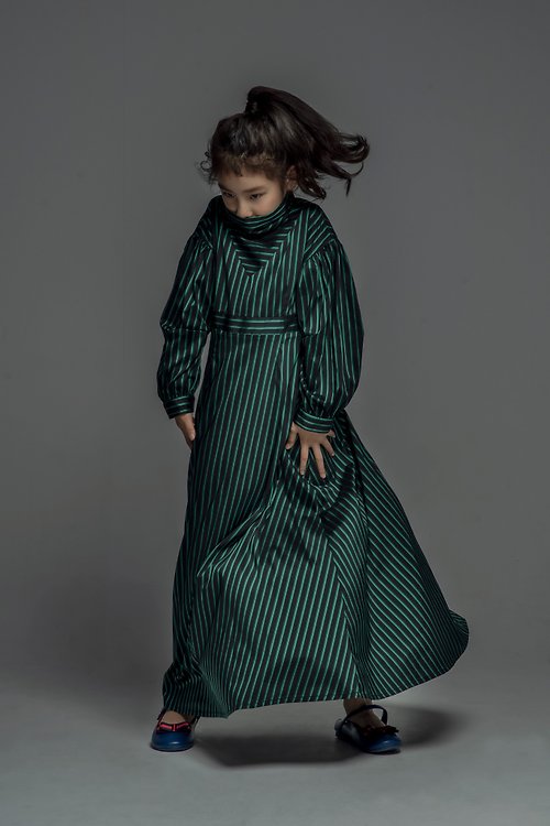 FAiE Volume Sleeve Dress in Stripe Print / FW2019
