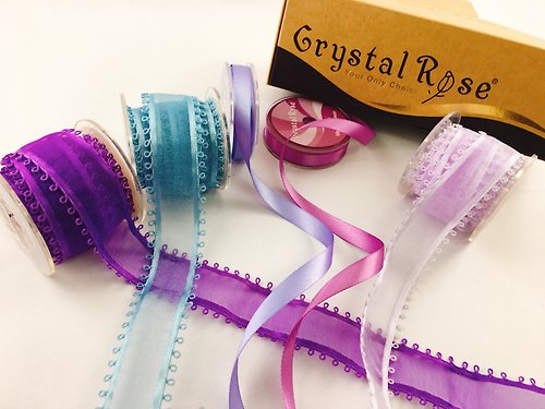 Crystal Rose Ribbon 緞帶專賣 歐洲Picot雪紗禮盒5入/普羅旺斯