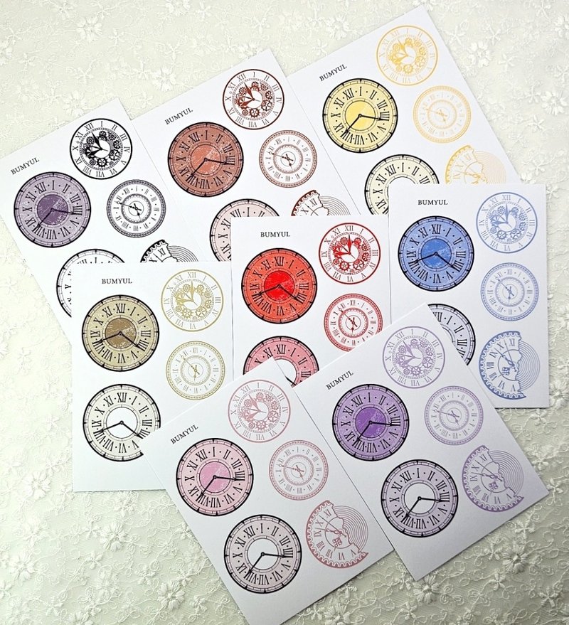 Vintage Time Dial Deco - 便條紙/便利貼 - 紙 多色