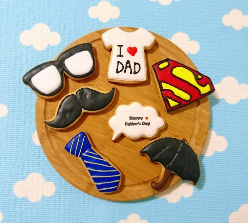 [Father's Day Special] Happy Father's Day Handmade Sugar Cookies (7 pieces) - คุกกี้ - อาหารสด 