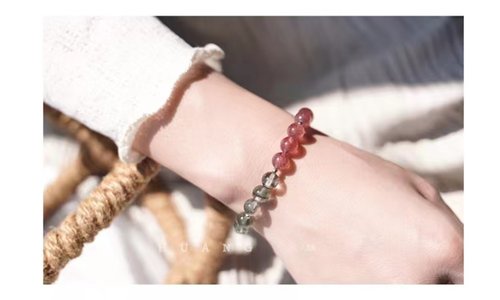 QingYang Jewelry 天然水晶雙寶石手鐲手串獨特手鏈 客製款手鐲