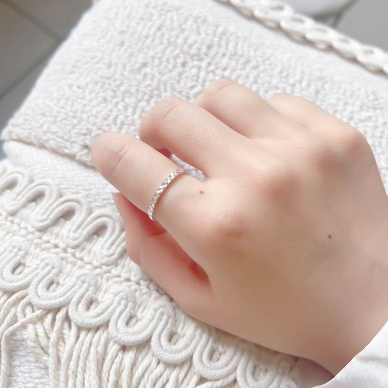 Engraved 925 sterling silver ring adjustable ring - แหวนทั่วไป - เงินแท้ สีเงิน