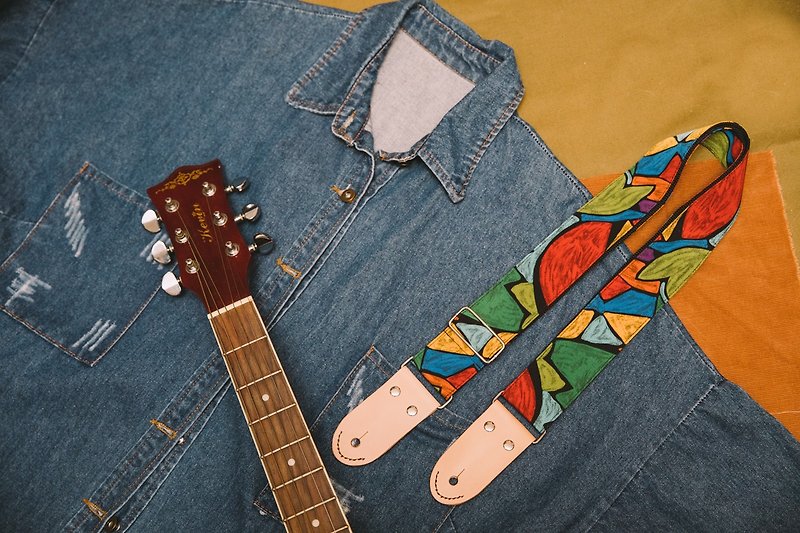 Smiling guitar strap // abstract painting // Guitar strap - Guitar Accessories - Other Materials 
