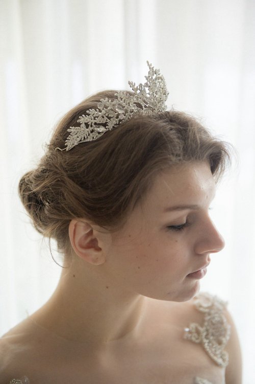 Dahlia Blanc 經典水晶皇冠 新娘頭飾 蛋糕裝飾