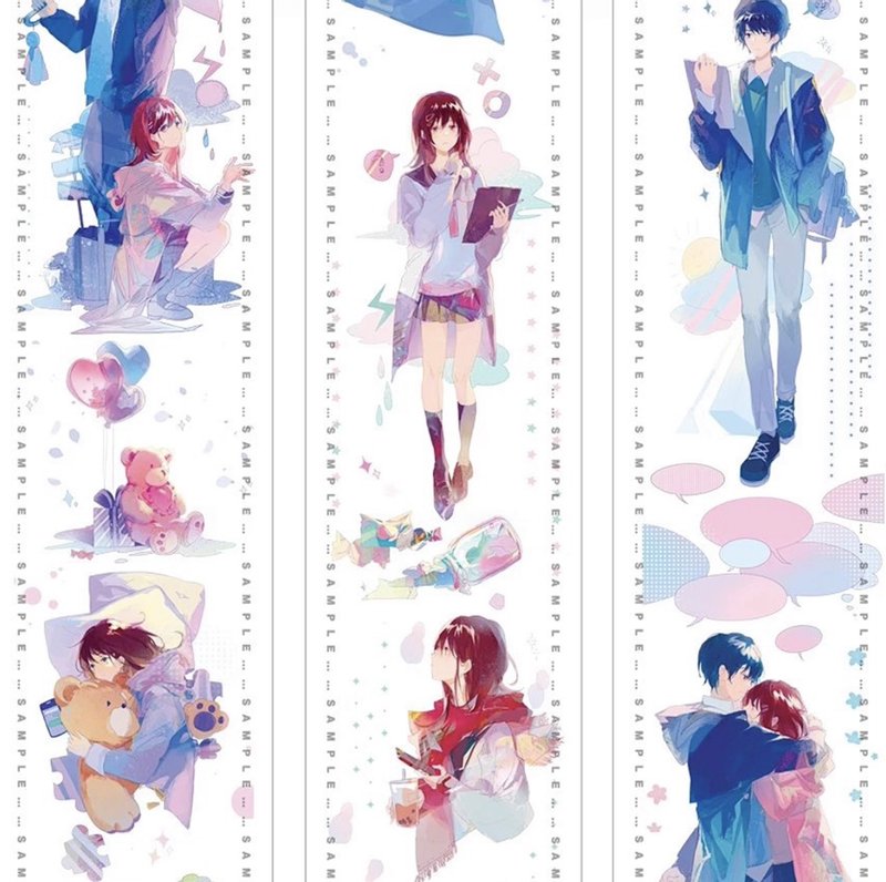 太陽雨 記憶の中の初戀物語 和紙膠帶 台灣製 10米卷 - 紙膠帶/和紙/PET - 其他材質 多色